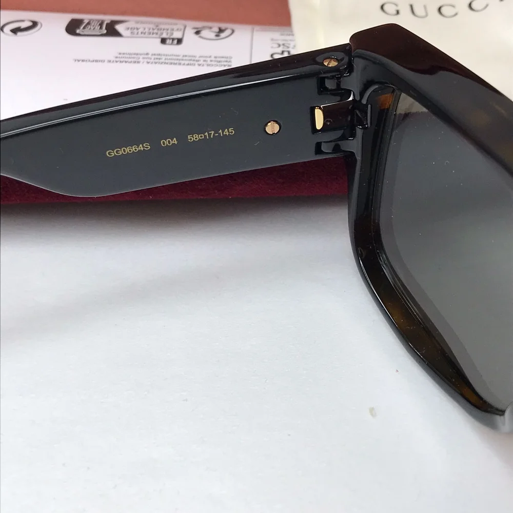 💯 original GUCCI SQUARE-FRAME ACETATE SUNGLASSES GG0664S-004 UNISEX